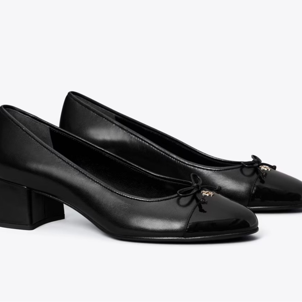 Tory Burch Cap Toe Pump Black Women's Shoes
